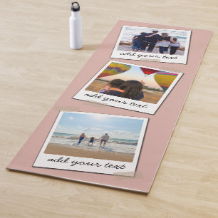 Tapis De Yoga Famille personnalisée 3 Photo personnalisée Collag