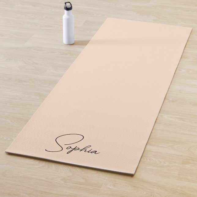 Tapis De Yoga Famille personnalisée ajouter votre nom rose (En situation)