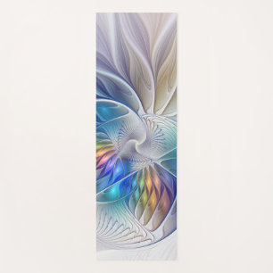 Tapis De Yoga Fantaisie florale, fleur fractale abstraite coloré