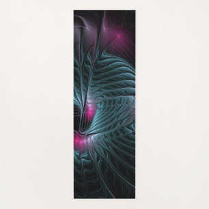 Tapis De Yoga Fantaisie fractale colorée abstraite