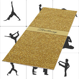 Tapis De Yoga Faux Metallic Gold Parties scintillant Artsy Abstr