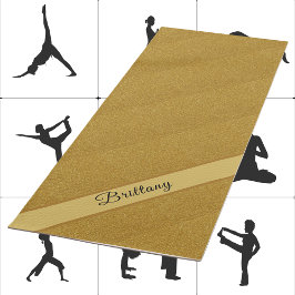Tapis De Yoga Faux Metallic Gold Parties scintillant Diagonal Ar