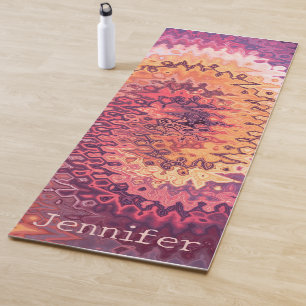 Tapis De Yoga Feminine Abstrait Swirl Purple et Orange Nom