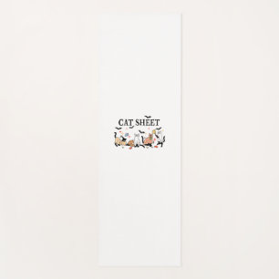 Tapis De Yoga Feuille de chat Cute Chats noirs en Ghost Hallowee
