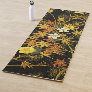 Tapis De Yoga Feuilles d'automne japonaises Antique botanique