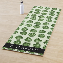 Tapis De Yoga Feuilles de palme, Motif tropical, Votre nom