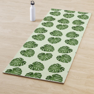 Tapis De Yoga Feuilles de palmiers, Feuilles verts, Motif tropic