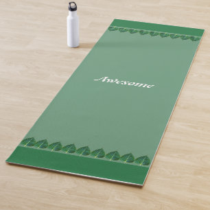 Tapis De Yoga Feuilles de plante sur personnalisé vert