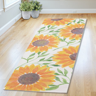 Tapis De Yoga Feuilles de tournesol rustiques