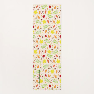 Tapis De Yoga Feuilles et noix de chute colorées