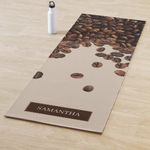 Tapis De Yoga Fèves de café Nom personnalisé