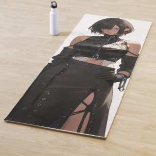 Tapis De Yoga Fille Anime Mystérieuse Cuir