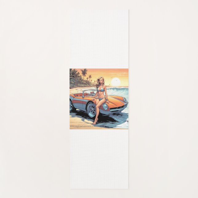 Tapis De Yoga Fille avec voiture de sport (Devant)