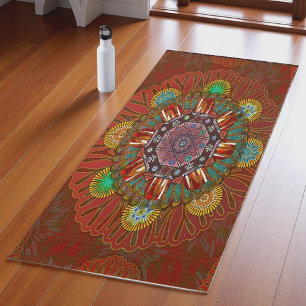 Tapis De Yoga Filtre Floral Rouge de Squire Manipur Mandala