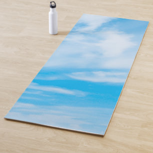 Tapis De Yoga Fitness Moderne Modèle Ciel Bleu Nuages Design