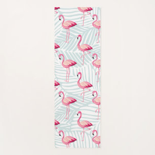Tapis De Yoga Flamant rose rose et Feuilles de palme - Cute