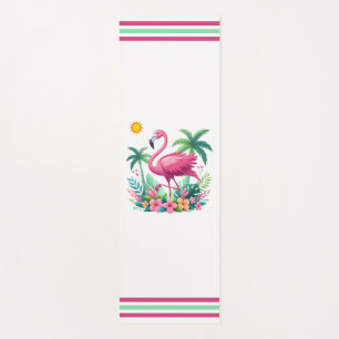 Tapis De Yoga Flamingo rose tropicale/Floride