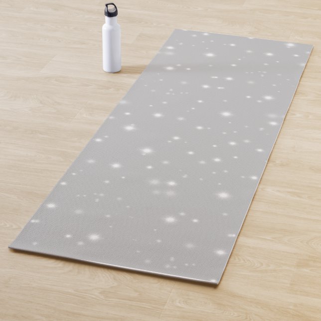 Tapis De Yoga Flamme gris argenté (En situation)