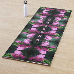 Tapis De Yoga Fleur à tête rose Abstraite personnalisée