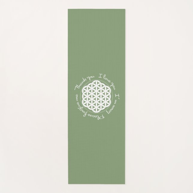 Tapis De Yoga Fleur de la vie Ho'oponopono (Devant)