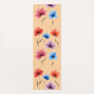 Tapis de yoga fleur de lotus aquarelle – Écologiqu