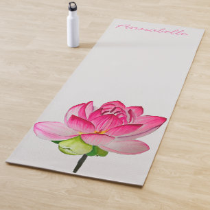 Tapis De Yoga Fleur de lotus rose art personnel dynamique et dyn