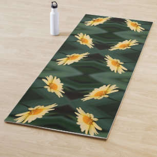 Tapis De Yoga Fleur de marguerite jaune gros Abstrait