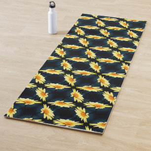 Tapis De Yoga Fleur de marguerite jaune gros Motif
