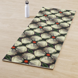 Tapis De Yoga Fleur de tulipe blanche Motif Abstrait personnalis