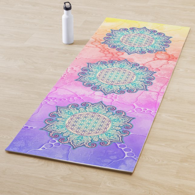 Tapis De Yoga Fleur De Vie - Indien Mandala 2 (En situation)