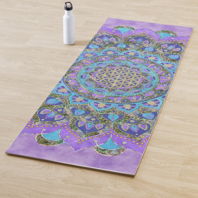 Tapis De Yoga Fleur De Vie - Mandala India Style 2 (En situation)