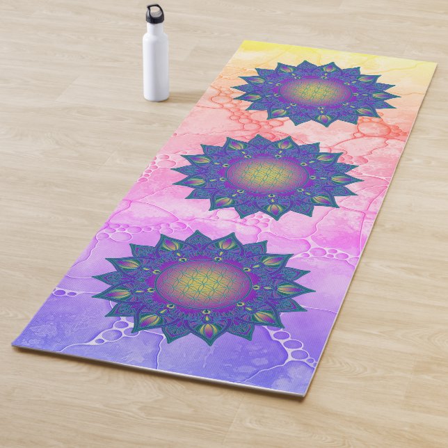 Tapis De Yoga Fleur De Vie - Mandala Indien 3 (En situation)