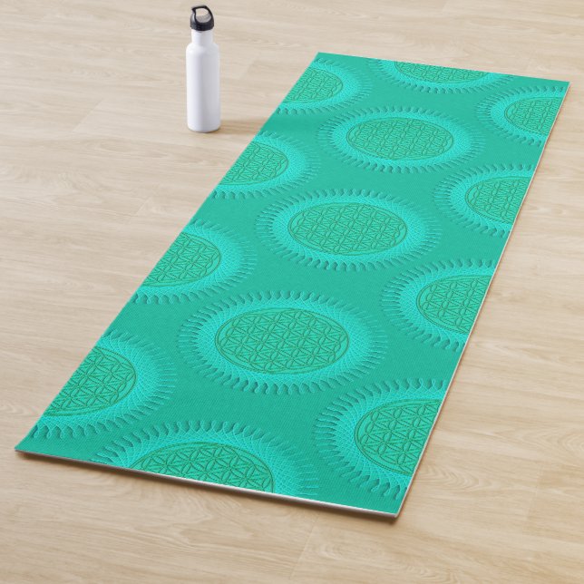 Tapis De Yoga Fleur de vie - soleil - motif continu 2 (En situation)