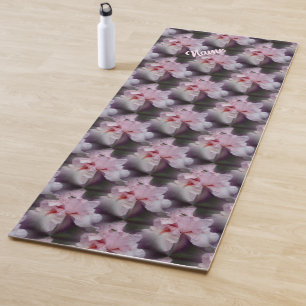 Tapis De Yoga Fleur d'Iris rose Art Personnalisé