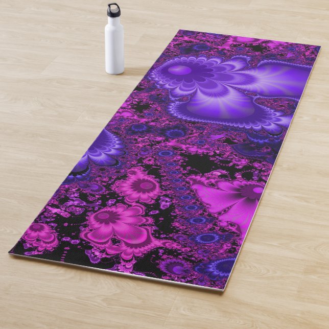 Tapis De Yoga Fleur Fractal Yoga Mat (En situation)