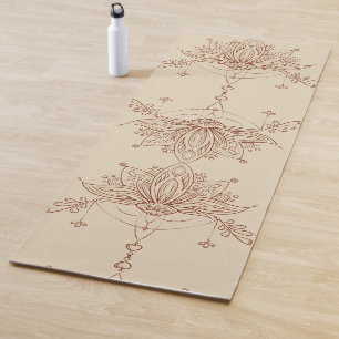 Tapis De Yoga Fleur Lotus style henné