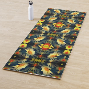 Tapis De Yoga Fleur marguerite jaune Abstrait