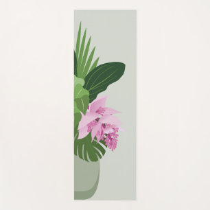 Tapis De Yoga Fleur rose de Medinilla tropicale dans un vase ver