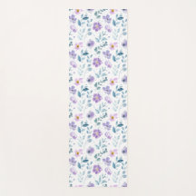 Fleur sauvage aquarelle verte violette