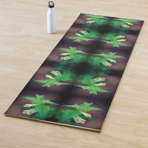 Tapis De Yoga Fleur sauvage blanc minuscule gros plan Abstrait