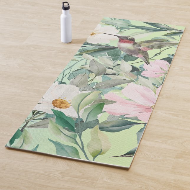Tapis De Yoga Fleur sauvage d'aquarelle Boho moderne (En situation)