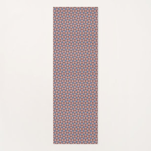 Tapis De Yoga Fleurs Bleues Rose et Marron