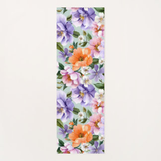 Tapis De Yoga Fleurs colorées assourdies Fleur bohème 
