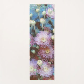 Tapis De Yoga Fleurs De Chrysanthème Rose À L'Automne
