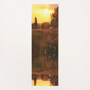 Tapis De Yoga Fleurs de cosmos au coucher du soleil