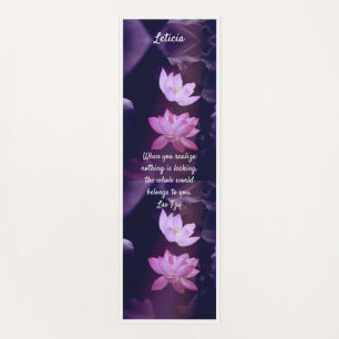 Tapis De Yoga Fleurs de Lotus pourpres Citation Yoga Mat