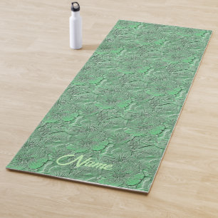 Tapis De Yoga Fleurs de marguerite verte Nature Art Personnalisé