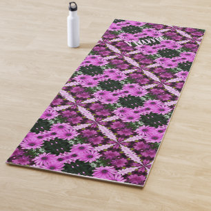 Tapis De Yoga Fleurs de marguerite violet Abstrait Personnalisé
