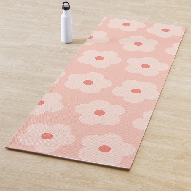 Tapis De Yoga Fleurs de teintes douces (En situation)