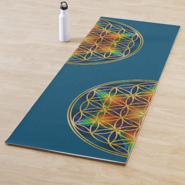 Tapis De Yoga FLEURS DE VIE - Fleur fractale 1 (En situation)